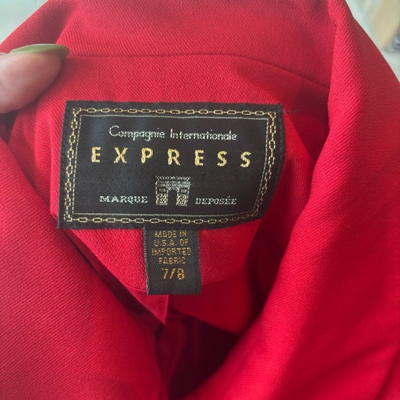 🔴 Vintage 90s Express Compagnie Internationale Red Blazer - Picture 4 of 4
